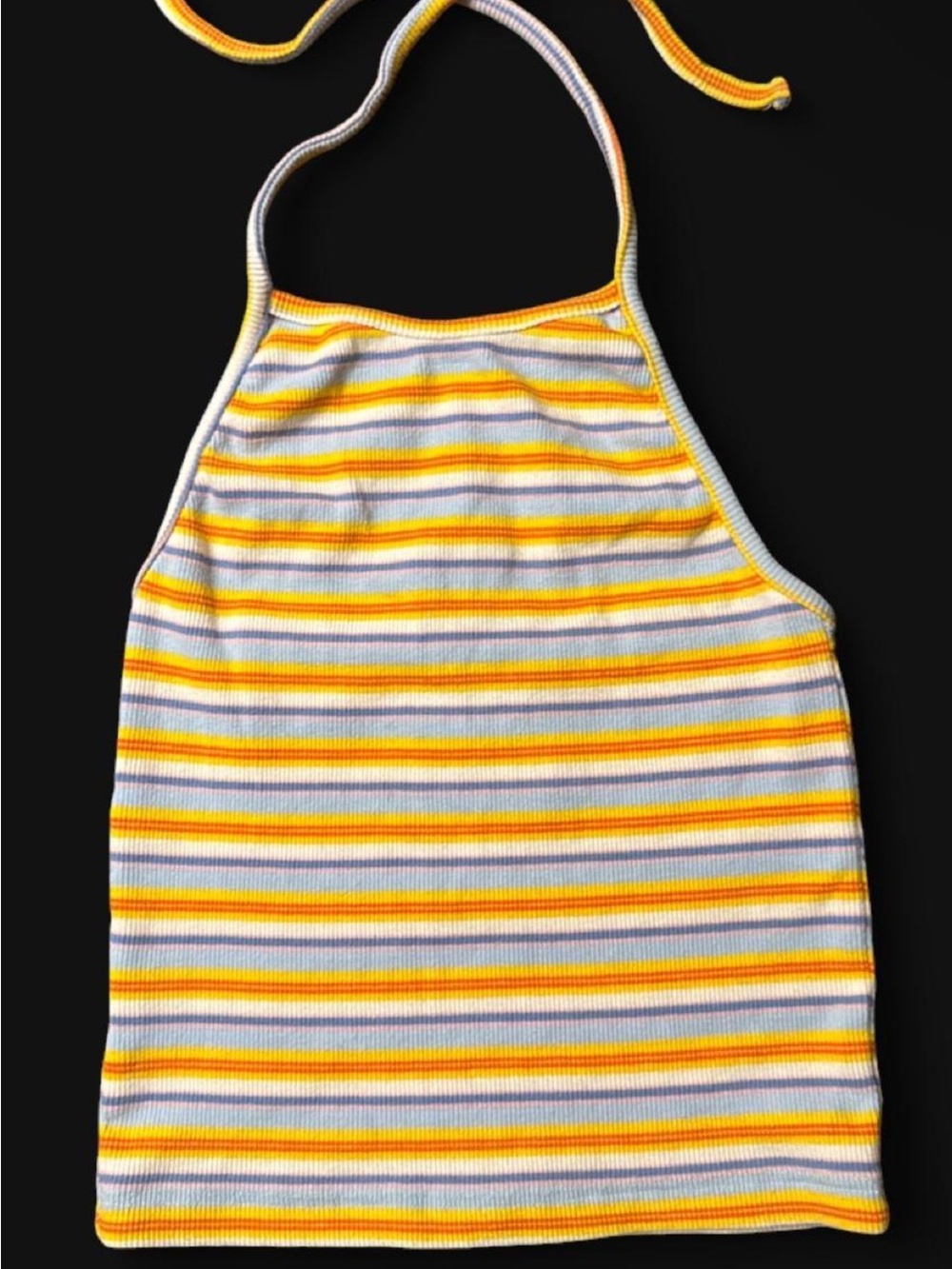 Brandy Melville Yellow Stripe Halter Top